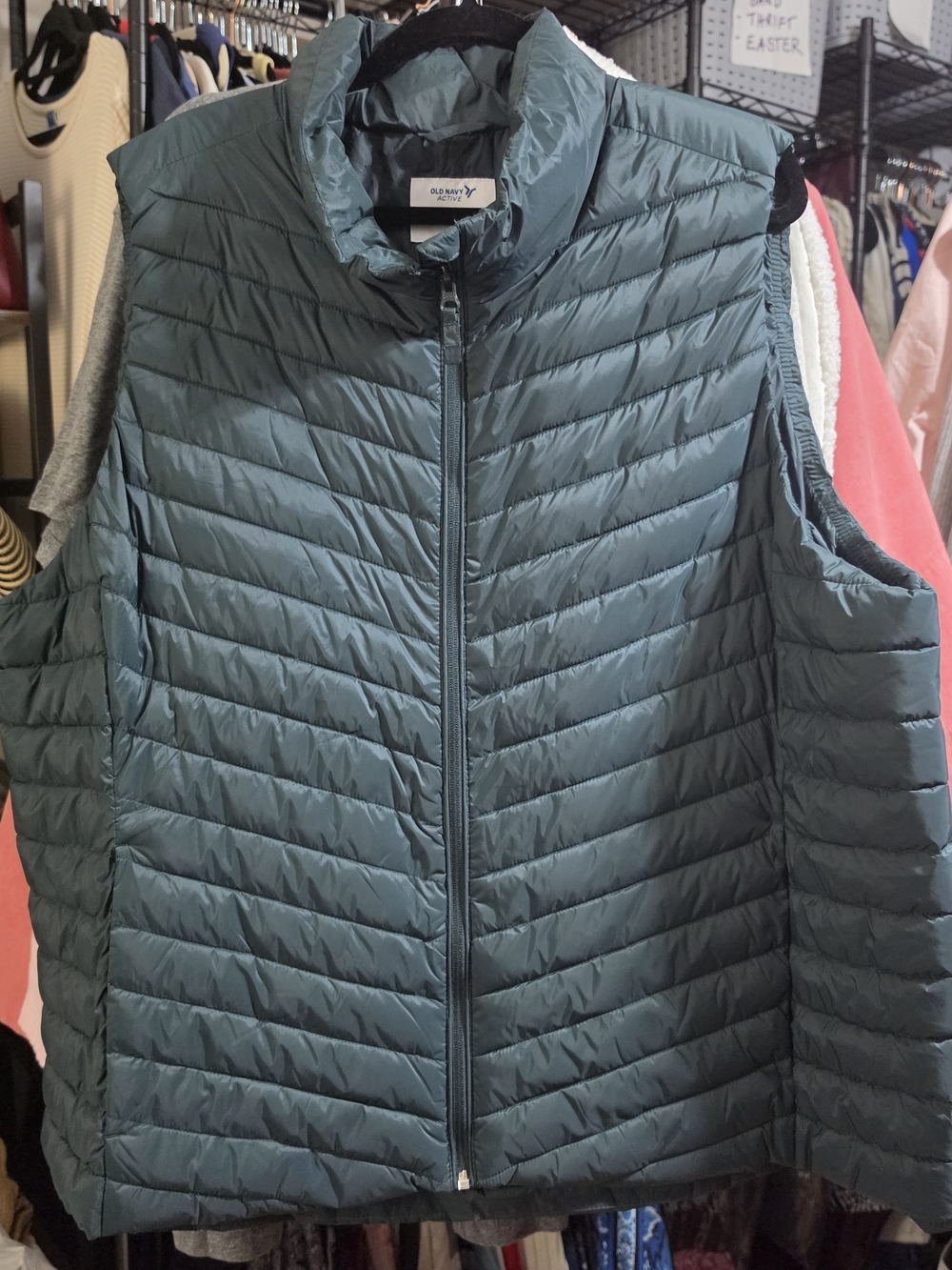 Old Navy Teal Quilted Packable Puffer Vest